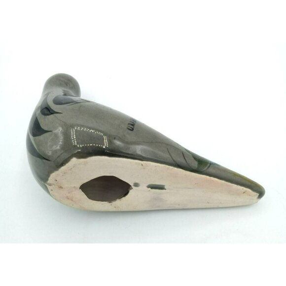 Tonala Bird Hand Painted Mexican Pottery Vintage Folk Art 3.75 Inch Flower 1960s - Picture 11 of 14